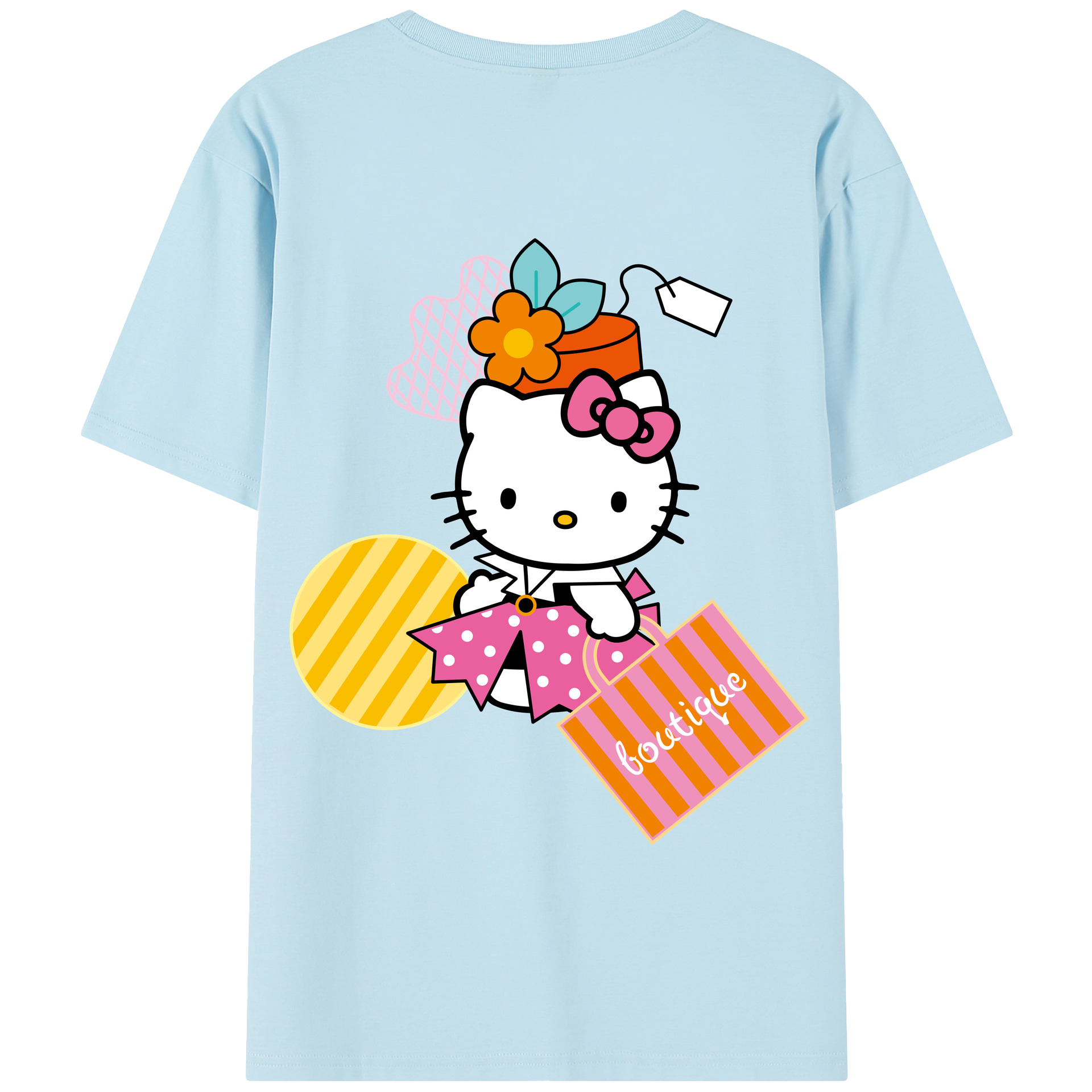 （画像用） Hello Kitty ハローキティ 綿100％半袖Tシャツ（背面プリント）